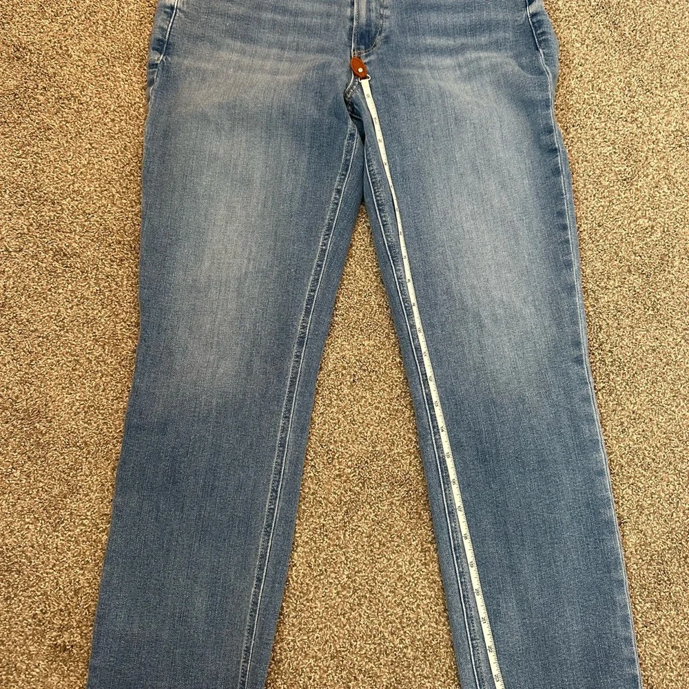 PAIGE Anthropologie Jeans Size 27 Brigitte Straight Leg Raw Hem Stretch Mid Rise